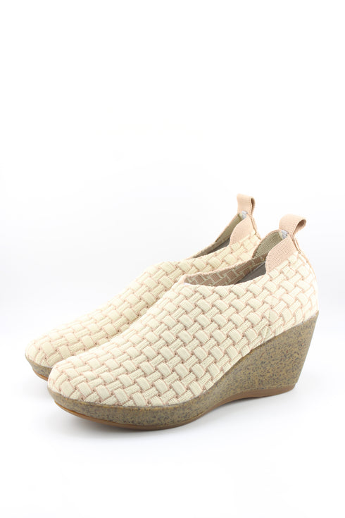 Bernie Mev Woven Elastic Wedge Ankle Shoe
